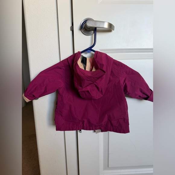 Burberry Baby Hooded Jacket Coat Magenta Pink Nova Check Lining 9–12M - Picture 2 of 11